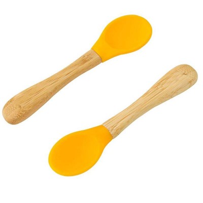 Kitchen Spoon Fork Set Custom Wooden Bamboo Food Grade Silicone Baby Spoon Fork