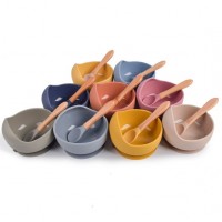 Yzora Silicone Baby Bowl Set Bamboo Silicone Baby Spoon Wholesale