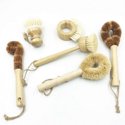 Environmentally friendly Household sisal brush kitchen dishes cleaning brush pot household cleaning appliances